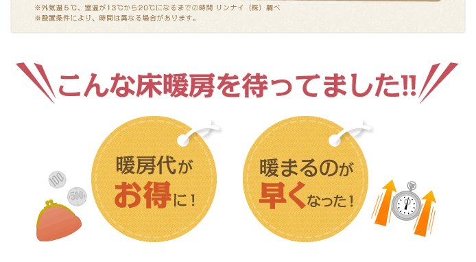 こんな床暖房を待ってました!!暖房代がお得に！暖まるのが早くなった！