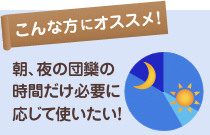 朝、夜の団欒の時間だけ必要に応じて使いたい